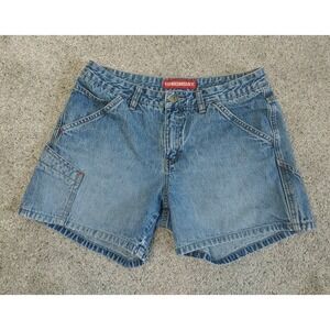 Vtg Y2K UNIONBAY 00s streetwear Utility Denim Shorts Sz 9 Distressed Frayed Hem